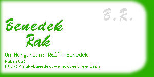 benedek rak business card